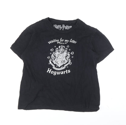 Harry Potter Boys Black T-Shirt M Graphic Print Crew Neck