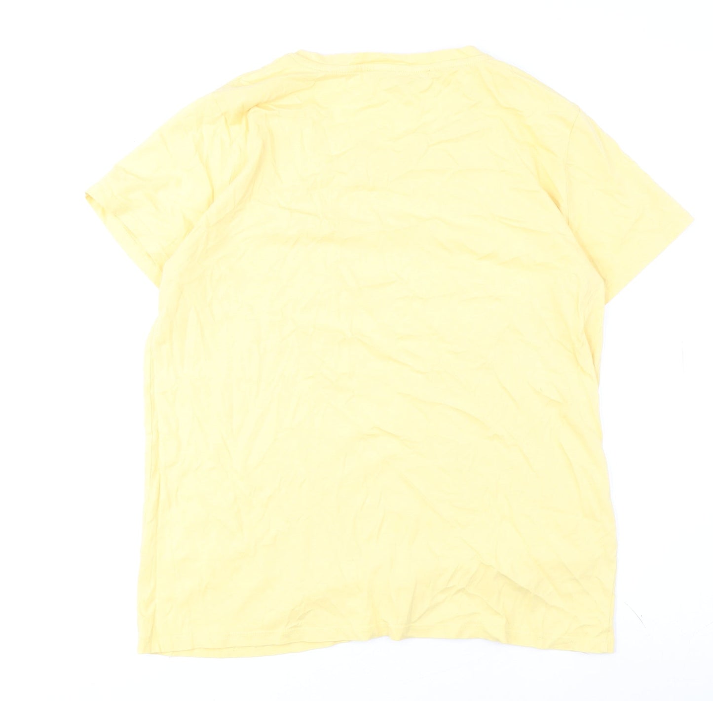 Womens UK Size M French Connection Yellow Basic T-Shirt