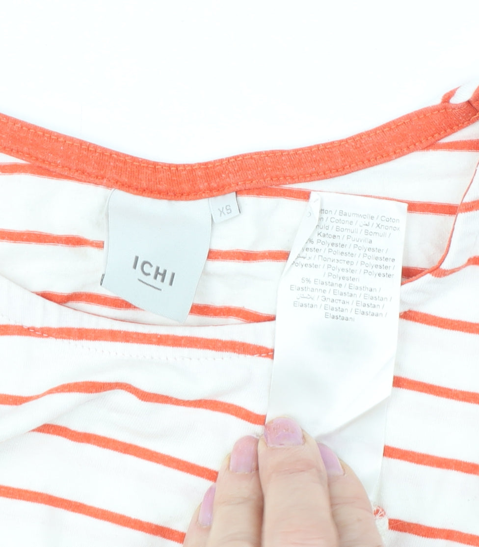 Womens UK Size XS ICHI White Basic T-Shirt