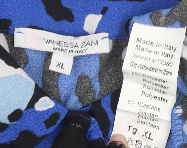 Vanessa Zani Women's Blue Animal Print Shift Dress XL