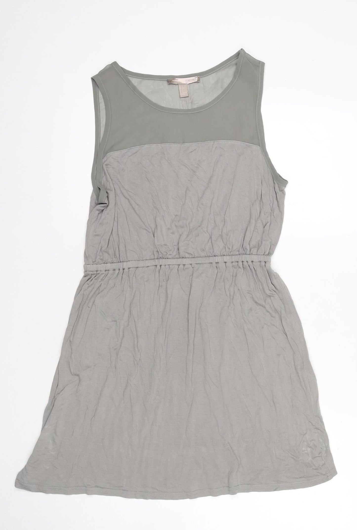 Forever 21 Women's Grey Tank Dress, Size 10, Scoop Neck