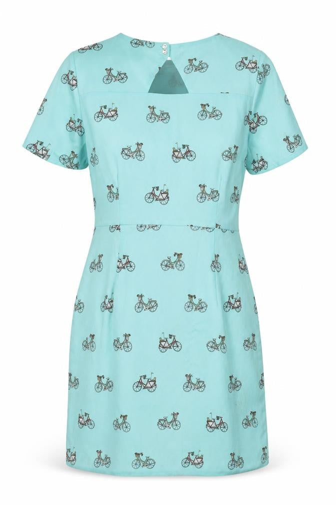 Sugarhill Boutique Women's Blue Bicycle Shift Dress Size 14