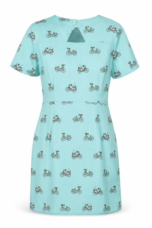 Sugarhill Boutique Women's Blue Bicycle Shift Dress Size 14