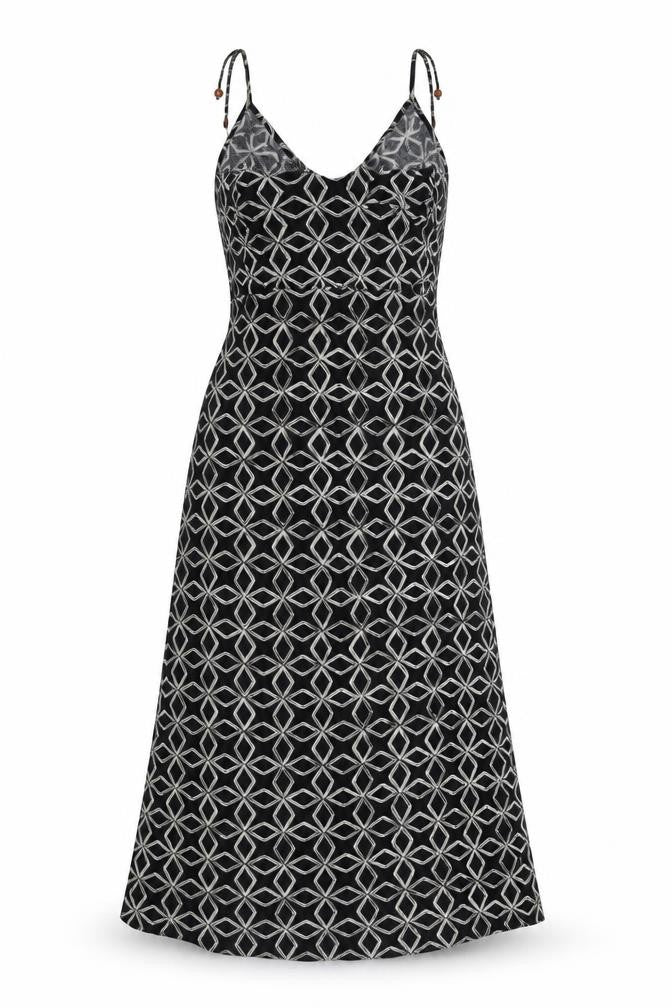 Marks and Spencer Black Geometric Sleeveless Women's Dress