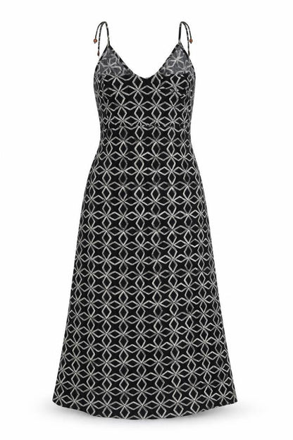 Marks and Spencer Black Geometric Sleeveless Women's Dress