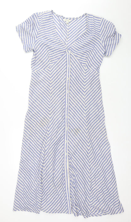 Max Studio Women’s Blue Striped A-Line Dress Size 8