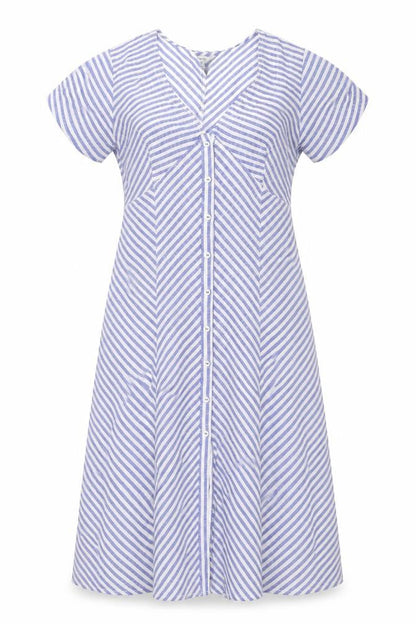 Max Studio Women’s Blue Striped A-Line Dress Size 8