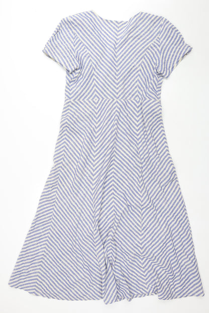 Max Studio Women’s Blue Striped A-Line Dress Size 8