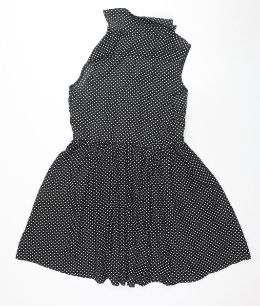 Belle by Oasis Women's Black Polka Dot Dress S