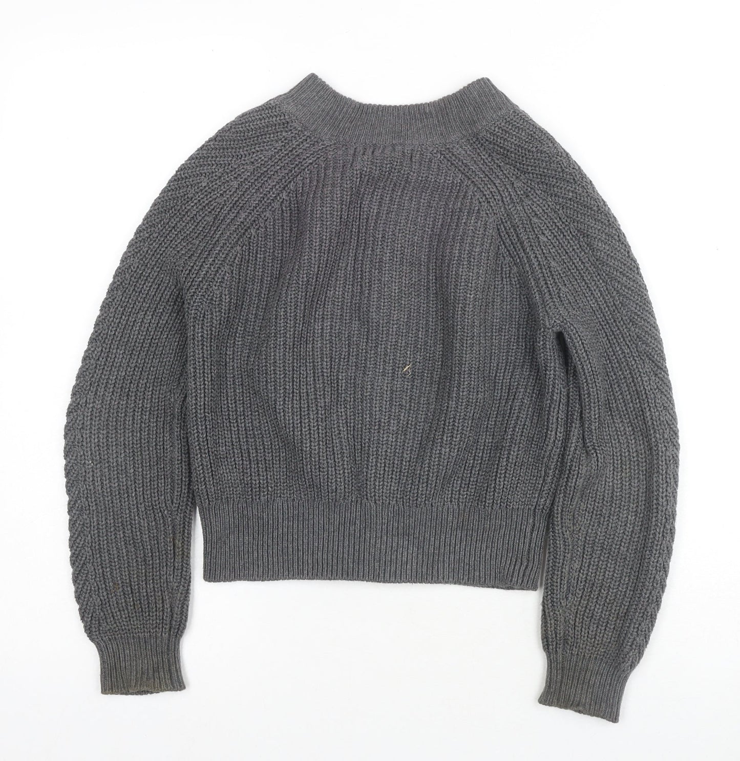 Gap Women's Grey Full Zip Jumper, Size 5-6, Mock Neck