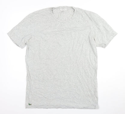 Lacoste Men's Grey Cotton T-Shirt XL Classic