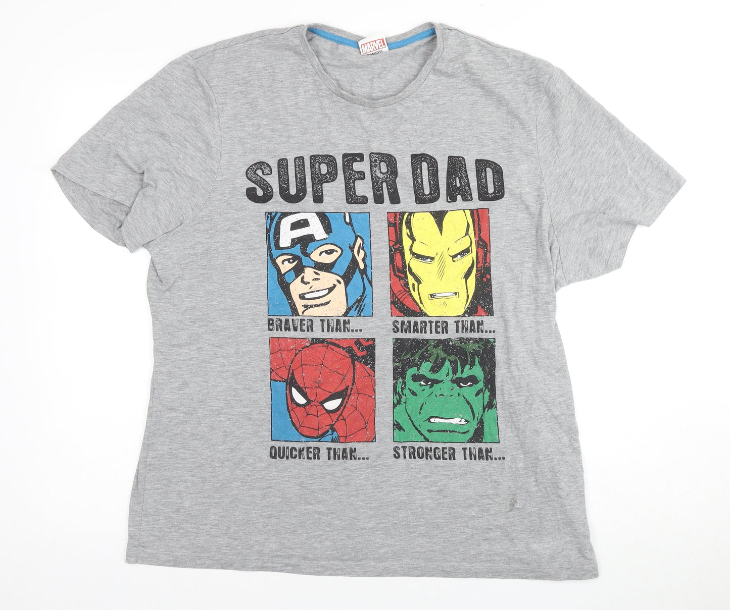 Marvel Men's Grey Superhero XL Graphic T-Shirt