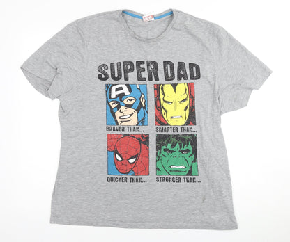 Marvel Men's Grey Superhero XL Graphic T-Shirt