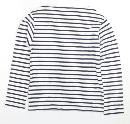 Armani Kids Girls Striped Long Sleeve T-Shirt, White, 11 Years