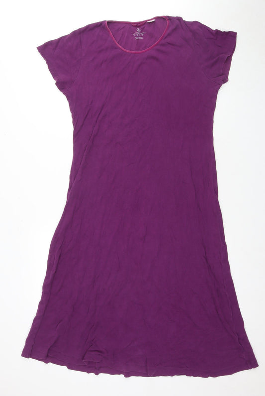Lands' End Women's Purple T-Shirt Dress, M, Casual Style