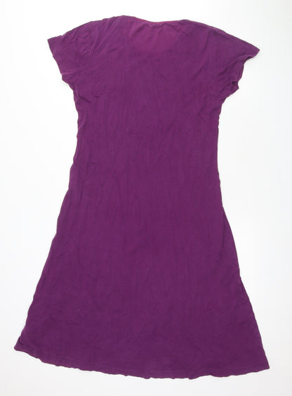 Lands' End Women's Purple T-Shirt Dress, M, Casual Style