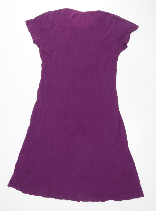 Lands' End Women's Purple T-Shirt Dress, M, Casual Style