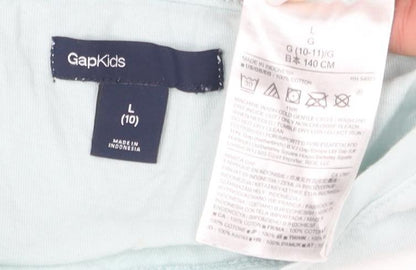 Gap Kids Blue Long Sleeve Dog Christmas T-Shirt L