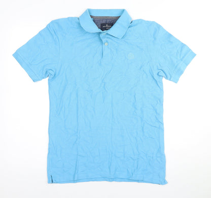Marks and Spencer Men's Blue Polo Shirt, Size S, Short Sleeve