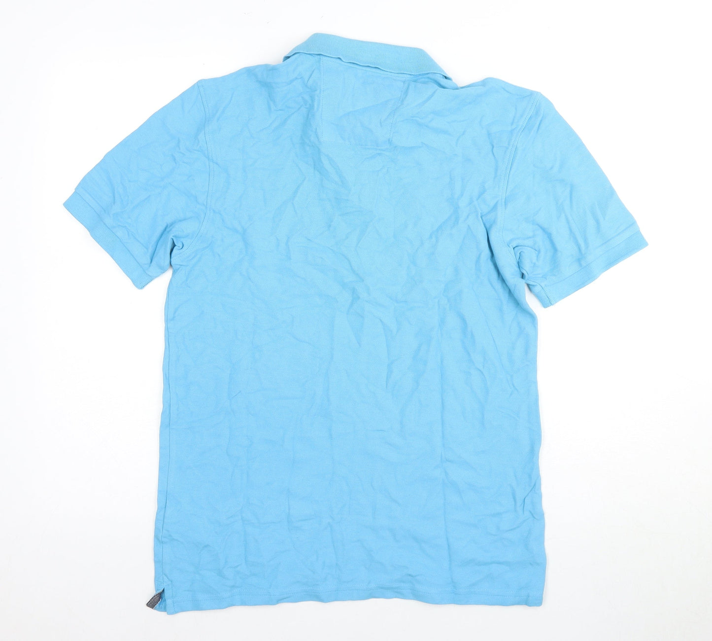 Marks and Spencer Men's Blue Polo Shirt, Size S, Short Sleeve