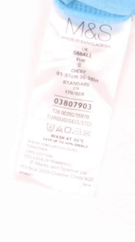 Marks and Spencer Men's Blue Polo Shirt, Size S, Short Sleeve