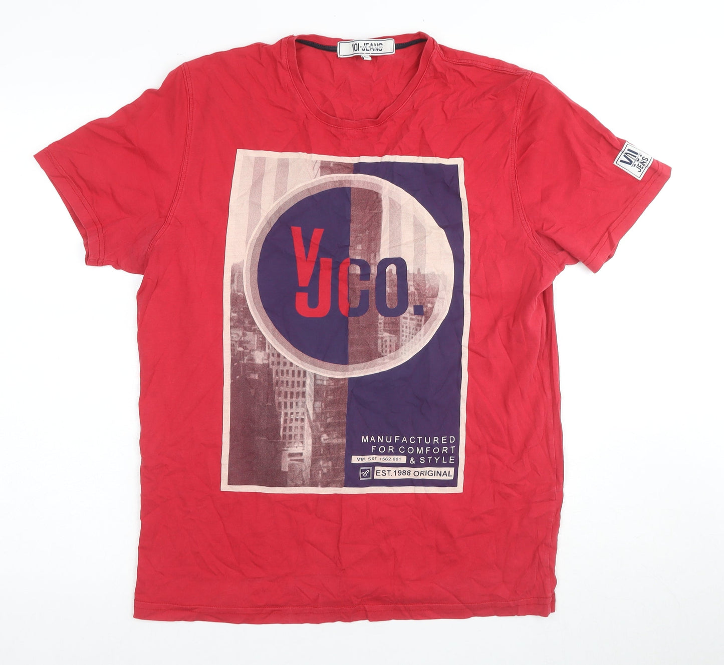 Voi Jeans Men’s Red Graphic T-Shirt Size L