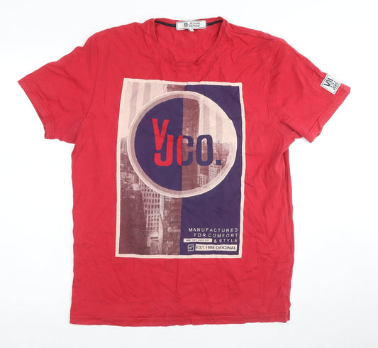 Voi Jeans Men’s Red Graphic T-Shirt Size L