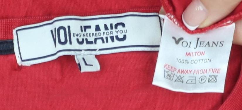 Voi Jeans Men’s Red Graphic T-Shirt Size L