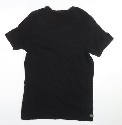 Lacoste Men's Black Cotton Crew Neck T-Shirt, Size L