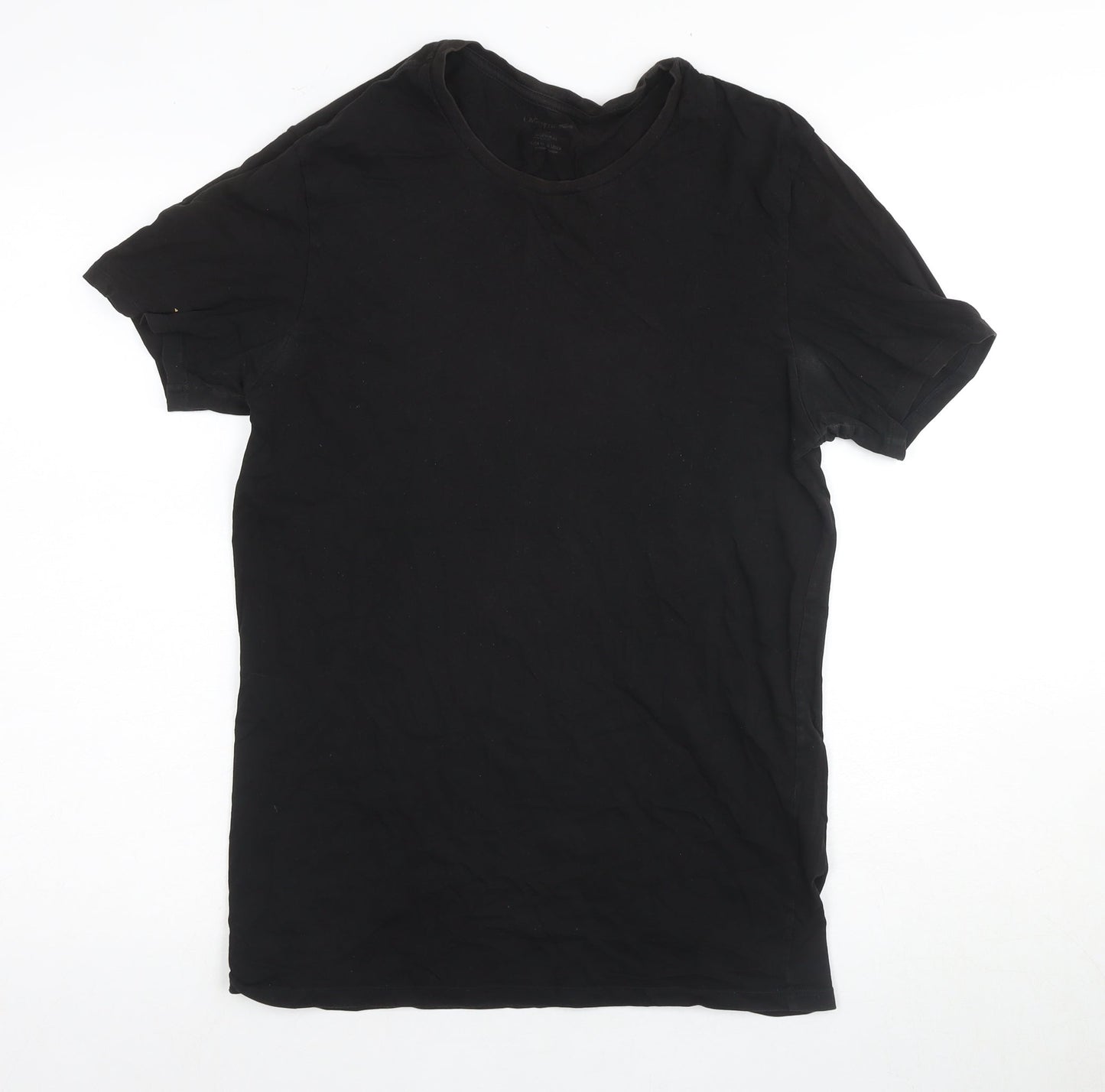 Lacoste Men's Black Cotton Crew Neck T-Shirt, Size L