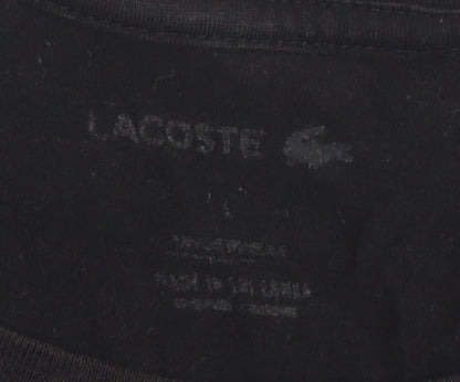 Lacoste Men's Black Cotton Crew Neck T-Shirt, Size L