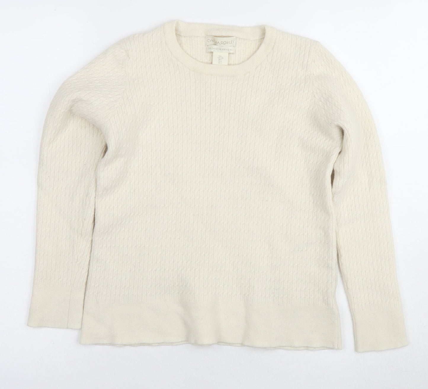 Womens UK Size L Cynthia Rowley Ivory Pullover Jumper