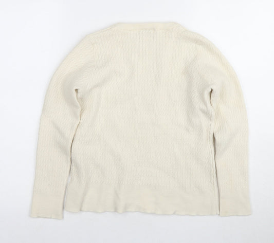Cynthia Rowley Women's Ivory L Pullover Jumper