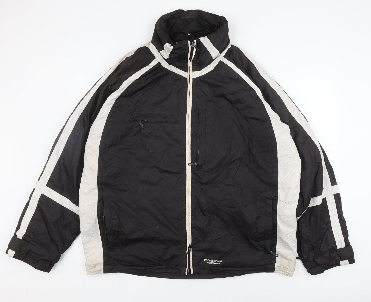 Mens UK Size  Professional Sportswear Black Windbreaker Coat
