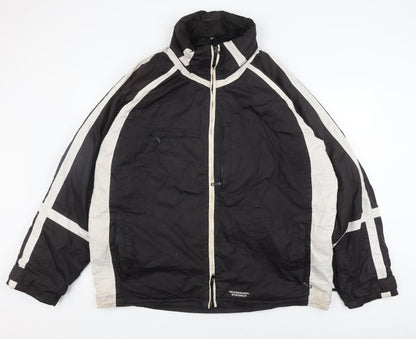 Mens UK Size  Professional Sportswear Black Windbreaker Coat