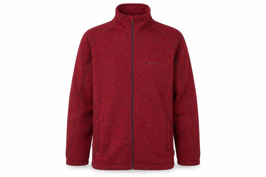 Front view of Mountain Warehouse unisex red fleece jacket, size 16