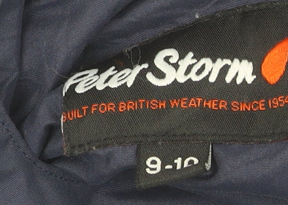 Peter Storm Boys Blue Hooded Parka 9-10 Yrs Waterproof