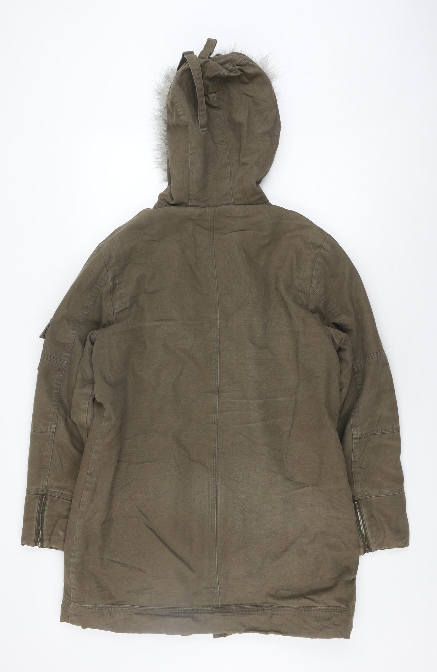 Roman Originals Women's Green Parka Coat, Size S