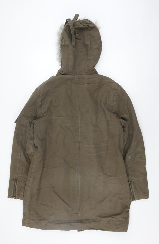 Roman Originals Women's Green Parka Coat, Size S