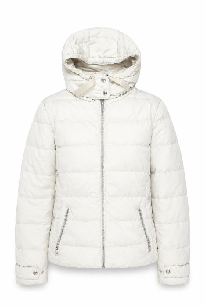 Womens UK Size M Zara Ivory Puffer Jacket