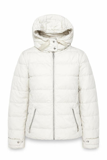 Womens UK Size M Zara Ivory Puffer Jacket