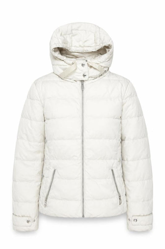 Womens UK Size M Zara Ivory Puffer Jacket