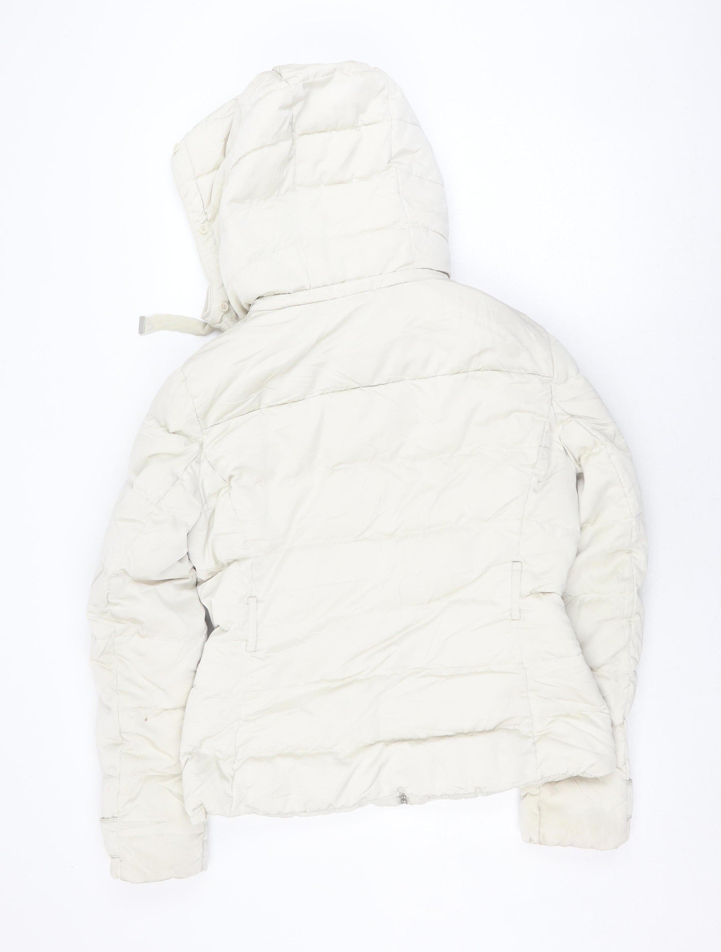 Womens UK Size M Zara Ivory Puffer Jacket