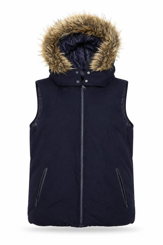 Gap Women's Black Hooded Puffer Jacket XL