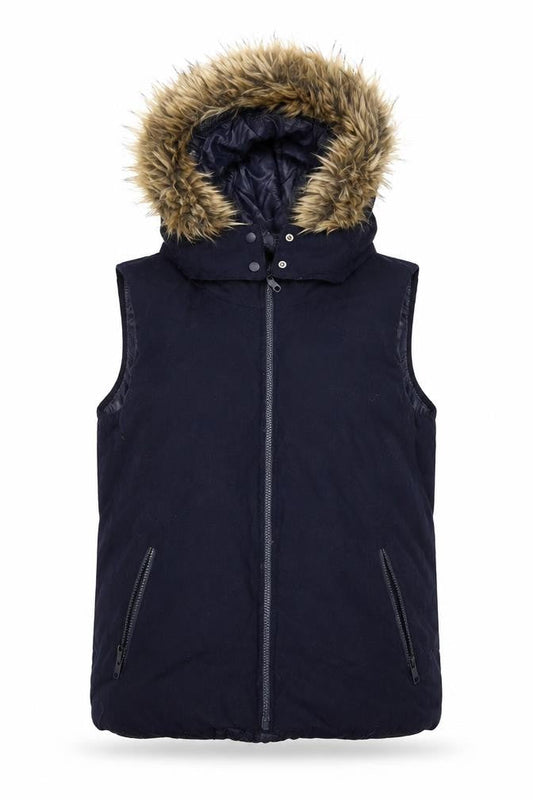 Gap Women's Black Hooded Puffer Jacket XL