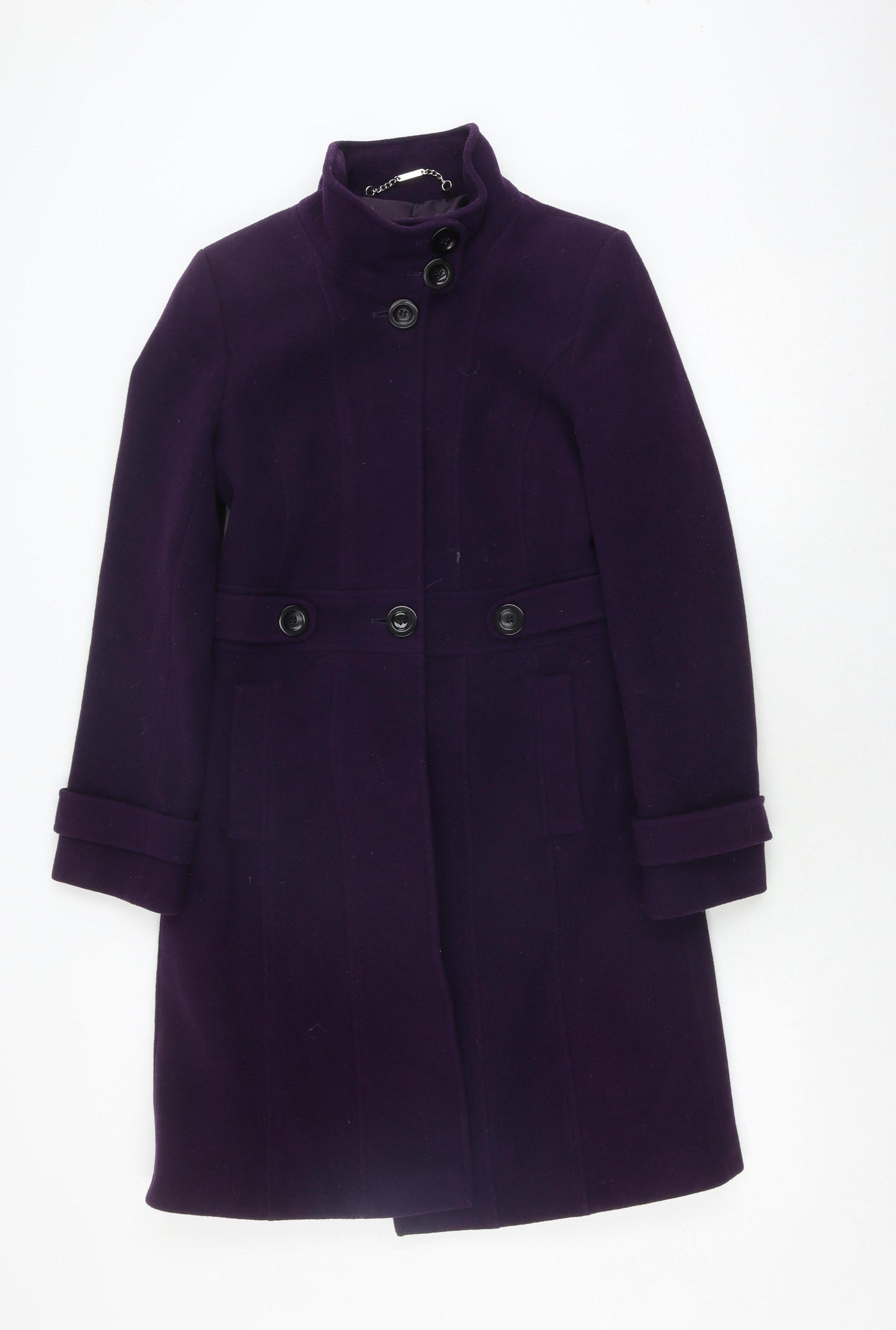 Laura Ashley Women's Purple Classic Overcoat Size 8 Formal