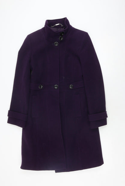 Laura Ashley Women's Purple Classic Overcoat Size 8 Formal