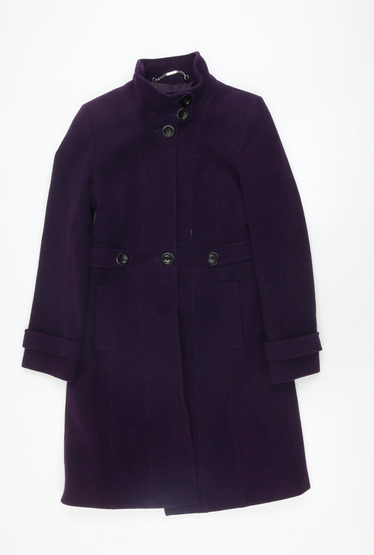 Laura Ashley Women's Purple Classic Overcoat Size 8 Formal