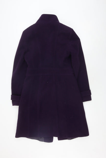 Laura Ashley Women's Purple Classic Overcoat Size 8 Formal