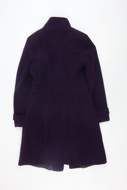 Laura Ashley Women's Purple Classic Overcoat Size 8 Formal